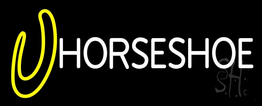 Horse Shoe Block Logo Neon Sign