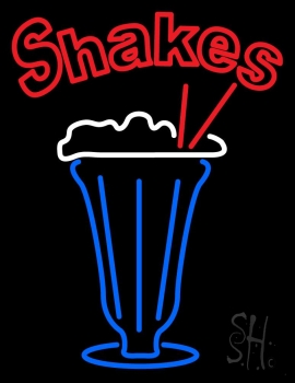 Red Shakes With Glass Neon Sign