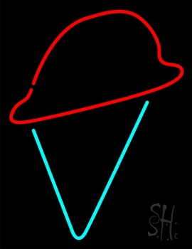 Simple Ice Cream Cone Neon Sign