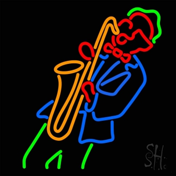 Man Playing Saxophone Neon Sign