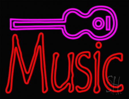 Music Guitar Neon Sign