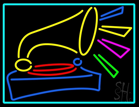 Record Player Neon Sign