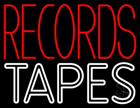 Records Tapes Neon Sign