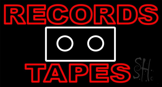 Records Tapes Neon Sign