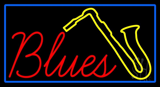 Red Blues Yellow Saxophone Neon Sign