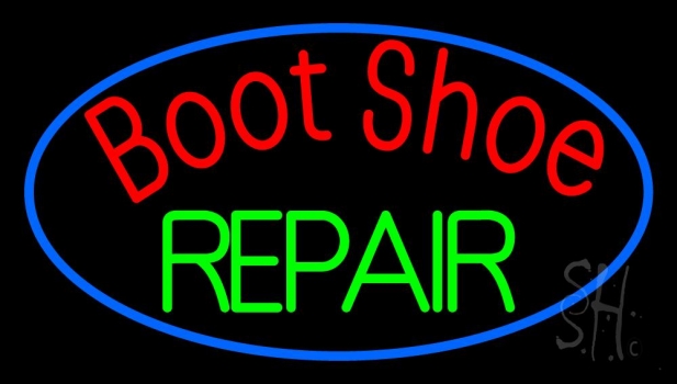 Red Boot Shoe Repair Neon Sign