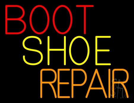 Red Boot Shoe Repair Neon Sign