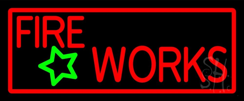 Red Fireworks Neon Sign
