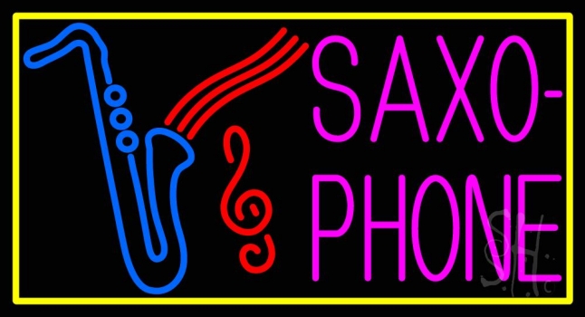 Saxophone Musical Notes Neon Sign