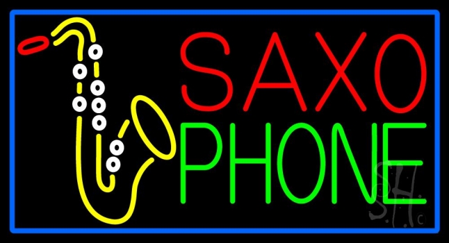Saxophone With Music Notes Neon Sign
