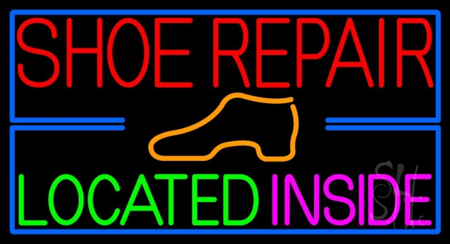 Shoe Repair Located Inside Neon Sign
