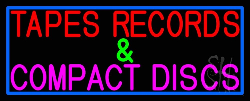Tapes Cds Disc Neon Sign