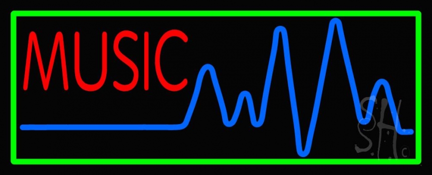 Turquoise Music Neon Sign