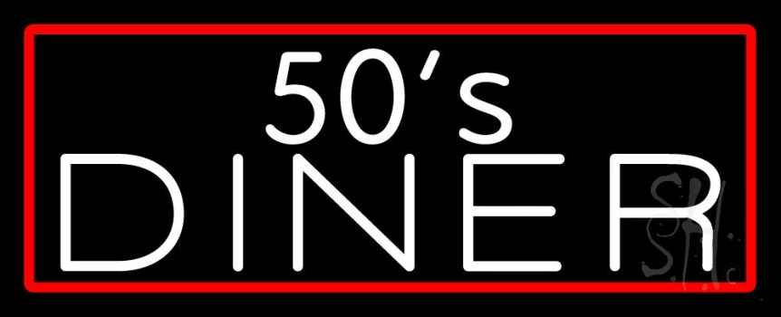 White 50s Diner Neon Sign