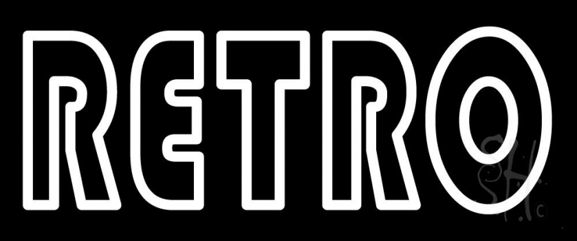White Double Stroke Retro Neon Sign