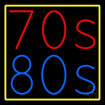 Yellow Border 70s 80s Neon Sign