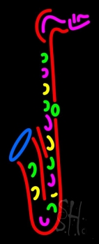 Yellow Saxophone Neon Sign