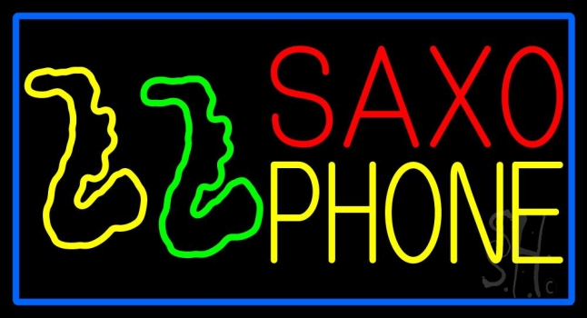 Yellow Saxophones Neon Sign