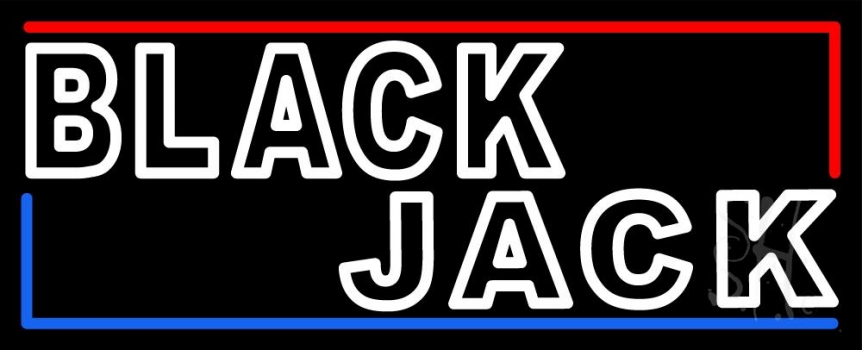 Blackjack White Neon Sign