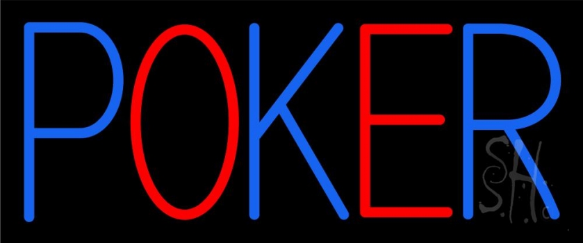 Block Poker Neon Sign