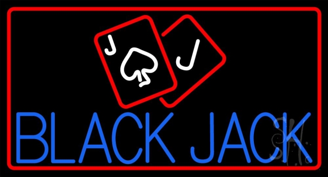 Blue Blackjack Neon Sign