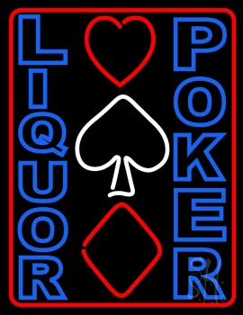 Blue Liquor Poker Neon Sign