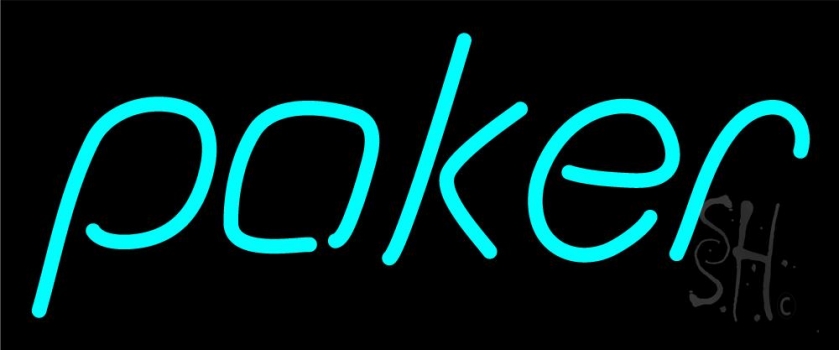 Blue Poker Neon Sign