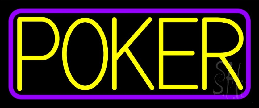 Border With Poker Neon Sign