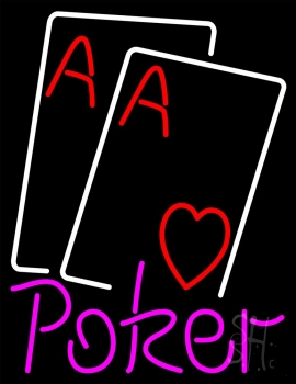 Cards Pink Poker Neon Sign