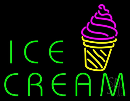 Ice Cream Cone Image Neon Sign