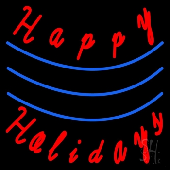 Cursive Happy Holidays Neon Sign