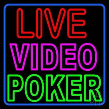 Live Video Poker With Border Neon Neon Sign
