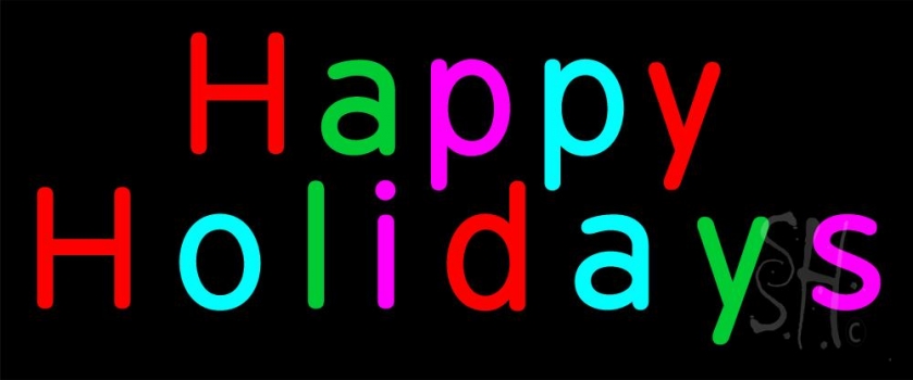 Multicolored Happy Holidays Neon Sign