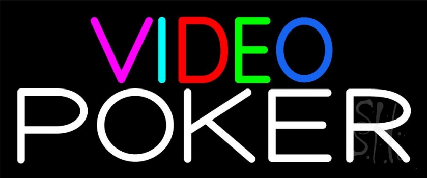 Multi Color Video Poker Neon Sign