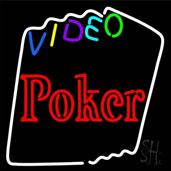 Multi Color Video Poker Neon Sign