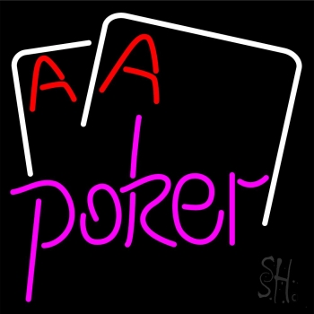 Pink Poker With Cards Neon Sign