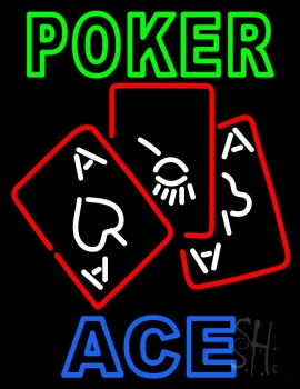 Poker Ace And Poker Neon Sign