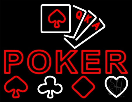 Poker With Cards Neon Sign
