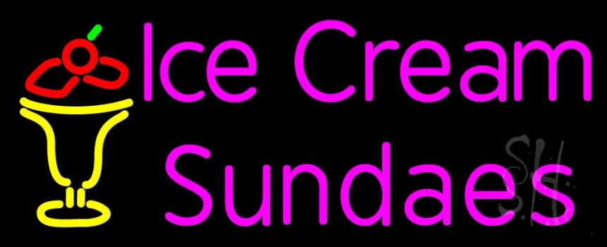 Pink Ice Cream Sundaes Neon Sign