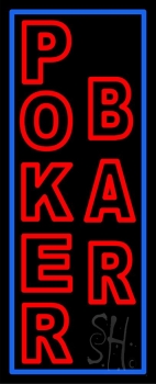 Red Poker Bar Neon Sign