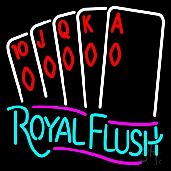 Royal Flush Poker Neon Sign