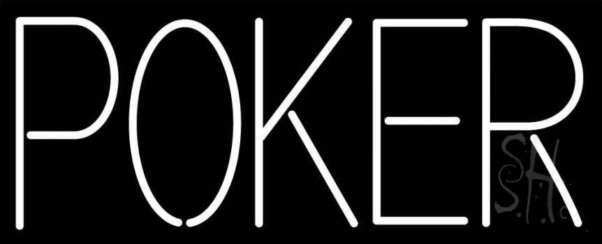 White Poker Neon Sign