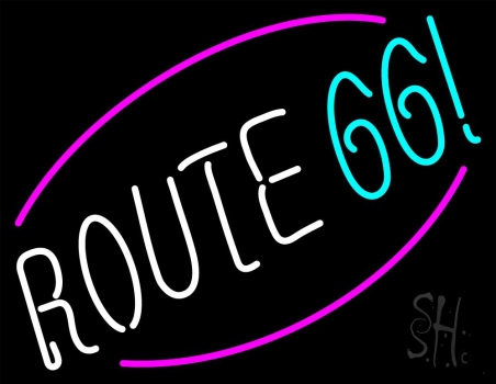 White Route 66 Block Neon Sign