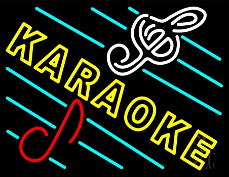 Yellow Karaoke Border Neon Sign