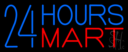 24 Hours Mini Mart Neon Sign