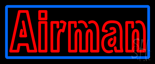 Airman With Blue Border Neon Sign