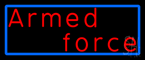 Armed Forces With Blue Border Neon Sign
