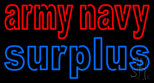 Army Navy Surplus Neon Sign