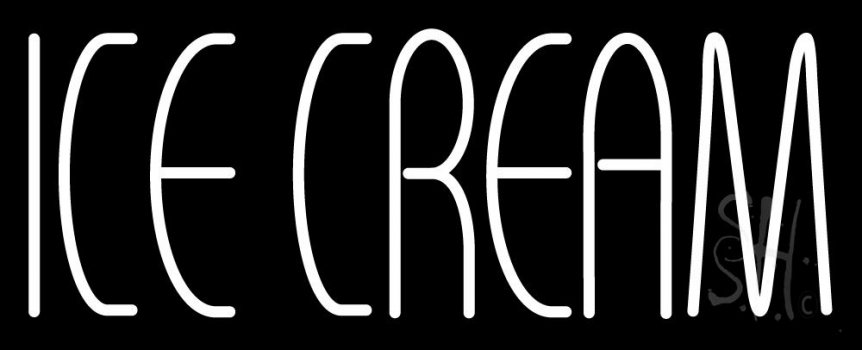 White Ice Cream Neon Sign