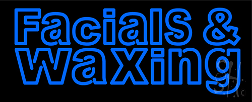 Blue Facial And Waxing Neon Sign